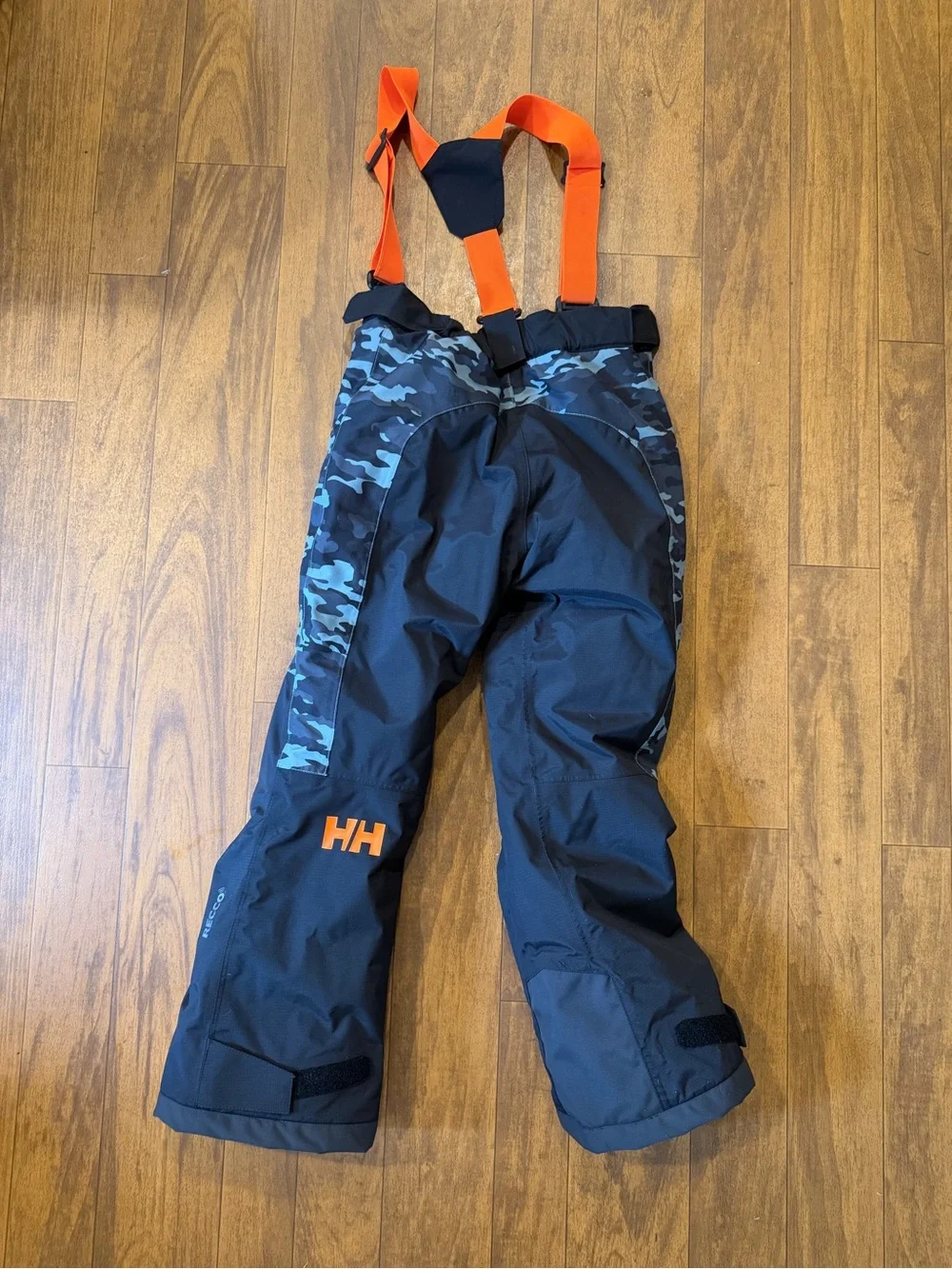 Helly Hansen JR Alpine jacket and Ski Pants with Orange Suspenders